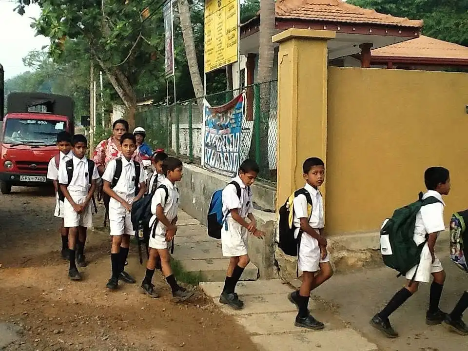 Few kids attending the Sinhalese school